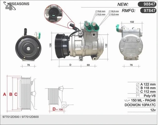 Compresseur, climatisation AHE 97847