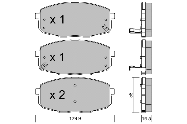 Kit de plaquettes de frein, frein à disque AISIN BPHY-1003