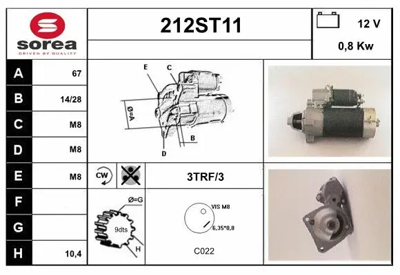Démarreur STARTCAR 212ST11
