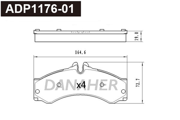 Kit de plaquettes de frein, frein à disque DANAHER ADP1176-01