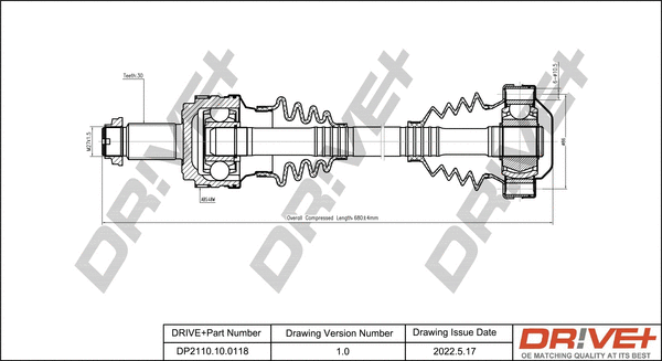 Arbre de transmission Dr!ve+ DP2110.10.0118
