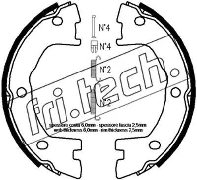 Jeu de mâchoires de frein, frein de stationnement fri.tech. 1034.120K