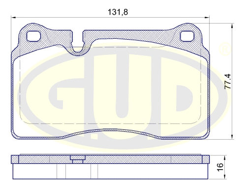Kit de plaquettes de frein, frein à disque G.U.D. GBP120000