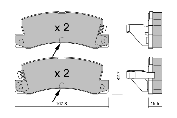 Kit de plaquettes de frein, frein à disque AISIN BPTO-2907