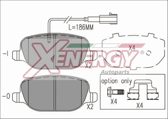 Kit de plaquettes de frein, frein à disque AP XENERGY X41203