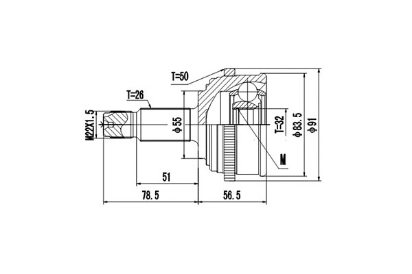 Jeu de joints, arbre de transmission DYNAMATRIX DCV899225