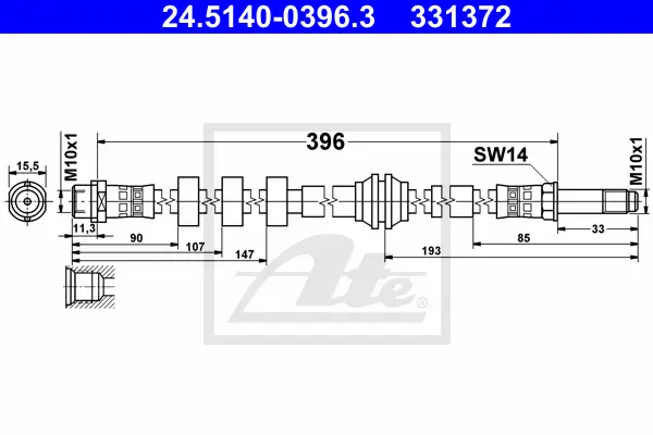 Flexible de frein ATE-APAC 24.5140-0396.3