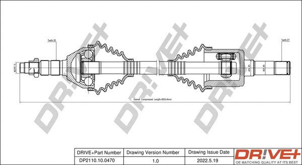 Arbre de transmission Dr!ve+ DP2110.10.0470