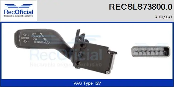 Interrupteur de commande, régulateur de vitesse RECOFICIAL RECSLS73800.0