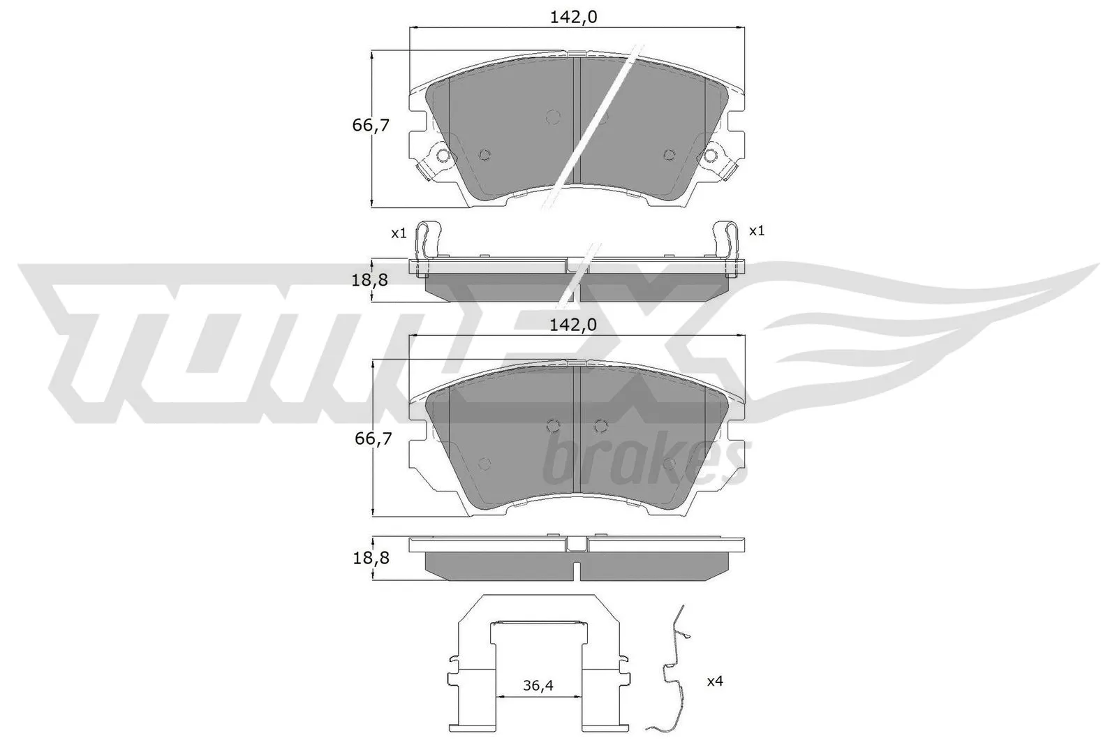 Kit de plaquettes de frein, frein à disque TOMEX Brakes TX 16-34