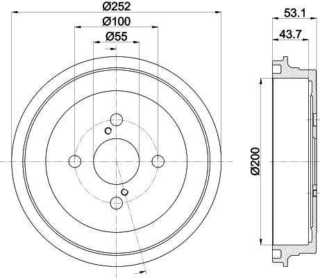 Tambour de frein HELLA 8DT 355 301-901