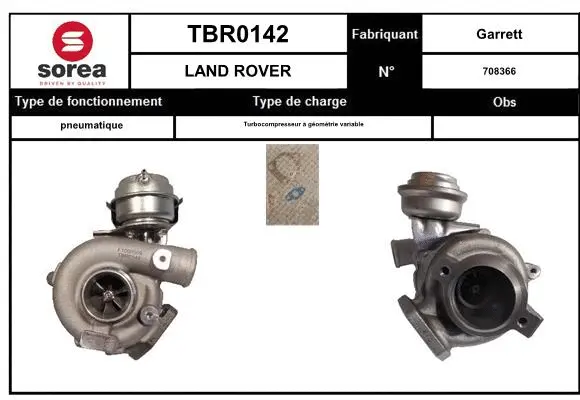 Turbocompresseur, suralimentation EAI TBR0142