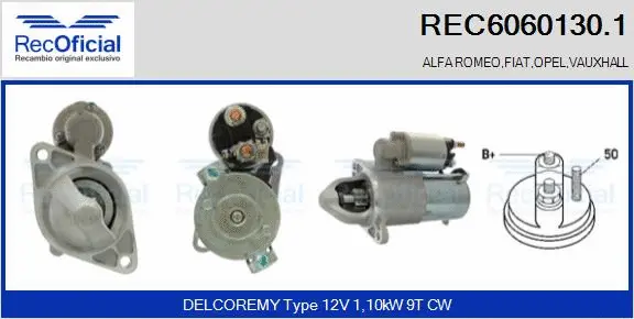 Démarreur RECOFICIAL REC6060130.1
