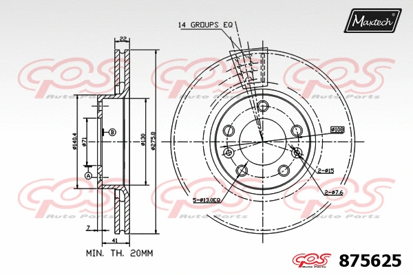 Disque de frein MAXTECH 875625