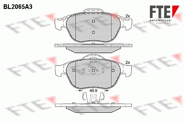 Kit de plaquettes de frein, frein à disque FTE 9010648