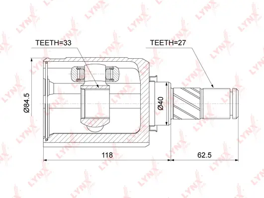 Jeu de joints, arbre de transmission LYNXAUTO CI-3732