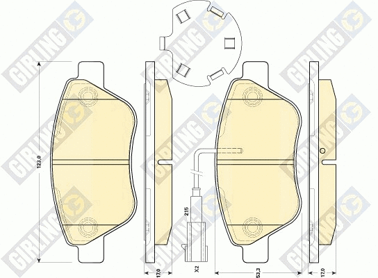 Kit de plaquettes de frein, frein à disque GIRLING 6118914