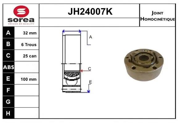 Jeu de joints, arbre de transmission SNRA JH24007K