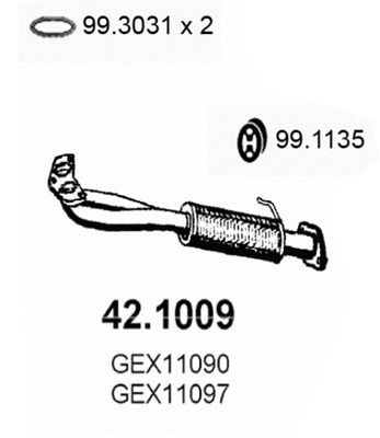 Tuyau d'échappement ASSO 42.1009