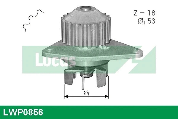 Pompe à eau, refroidissement du moteur LUCAS LWP0856