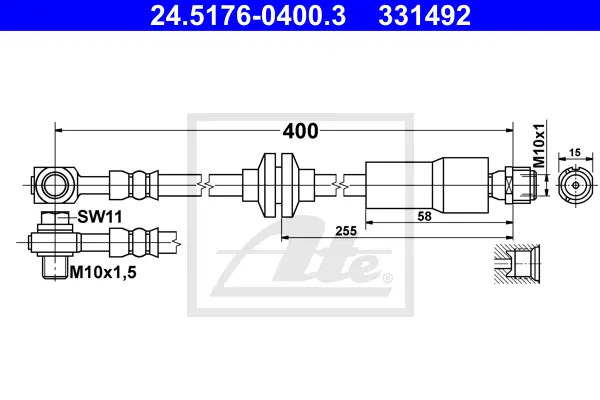 Flexible de frein ATE-APAC 24.5176-0400.3