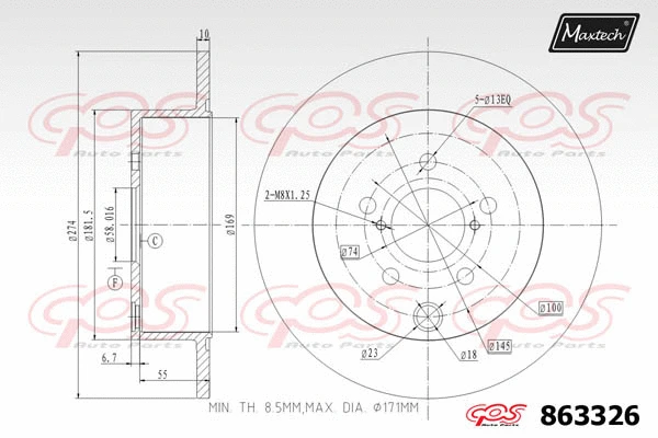 Disque de frein MAXTECH 863326