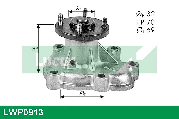 Pompe à eau, refroidissement du moteur LUCAS LWP0913
