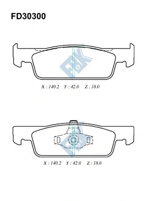 Kit de plaquettes de frein, frein à disque FBK FD30300