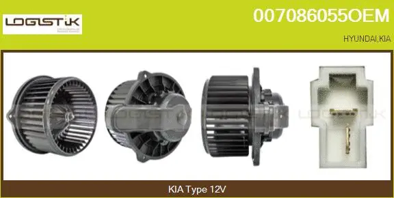 Pulseur d'air habitacle LGK 007086055OEM