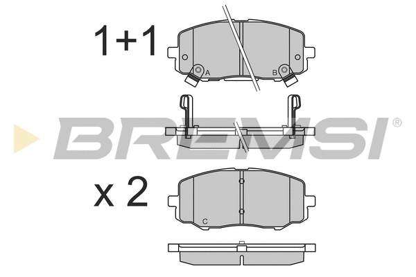 Kit de plaquettes de frein, frein à disque BREMSI BP3583