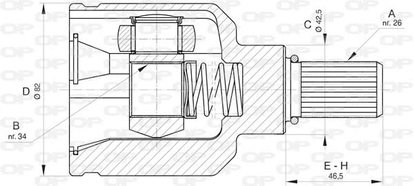 Jeu de joints, arbre de transmission OPEN PARTS CVJ5835.20