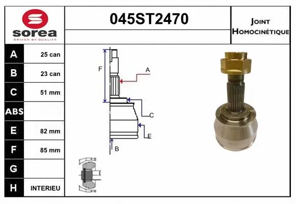 Jeu de joints, arbre de transmission STARTCAR 045ST2470