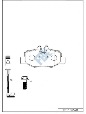 Kit de plaquettes de frein, frein à disque FBK FD11065MA