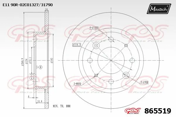 Disque de frein MAXTECH 865519