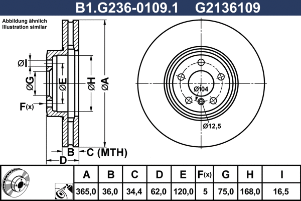 Disque de frein GALFER B1.G236-0109.1