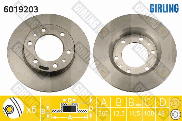 Disque de frein GIRLING 6019203