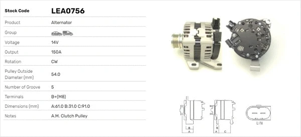 Alternateur LUSA LEA0756