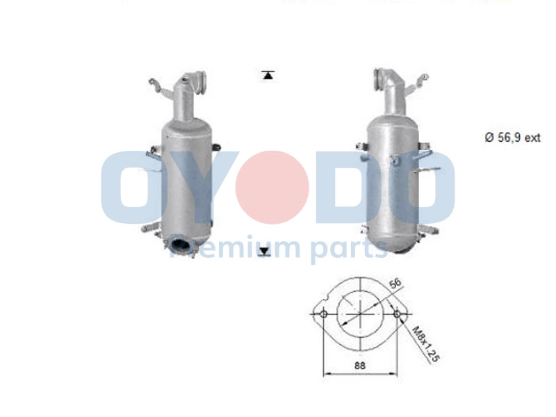 Filtre à particules / à suie, échappement Oyodo 20N0143-OYO
