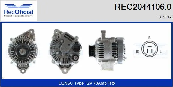 Alternateur RECOFICIAL REC2044106.0