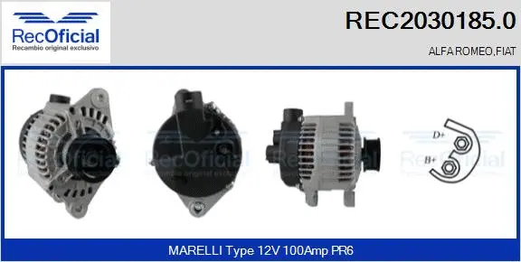 Alternateur RECOFICIAL REC2030185.0