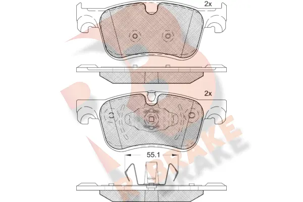 Kit de plaquettes de frein, frein à disque R BRAKE RB2158