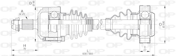 Arbre de transmission OPEN PARTS DRS6187.00
