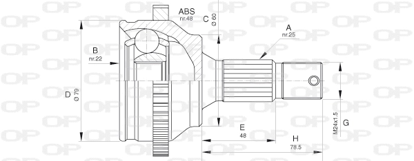 Jeu de joints, arbre de transmission OPEN PARTS CVJ5626.10