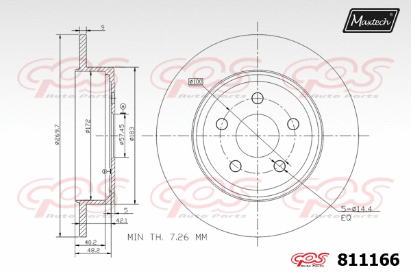 Disque de frein MAXTECH 811166