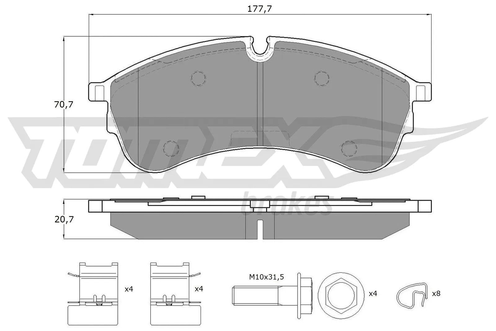 Kit de plaquettes de frein, frein à disque TOMEX Brakes TX 18-59