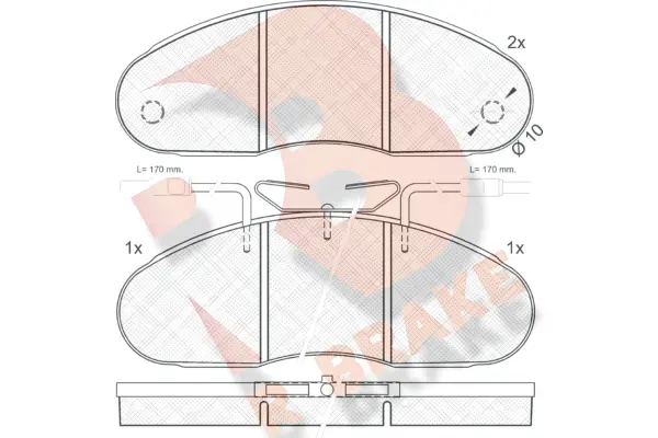 Kit de plaquettes de frein, frein à disque R BRAKE RB0560