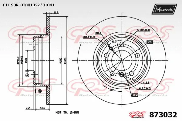 Disque de frein MAXTECH 873032
