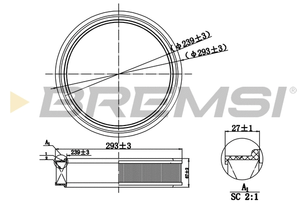 Filtre à air BREMSI FA0564