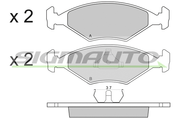 Kit de plaquettes de frein, frein à disque SIGMAUTO SPA822