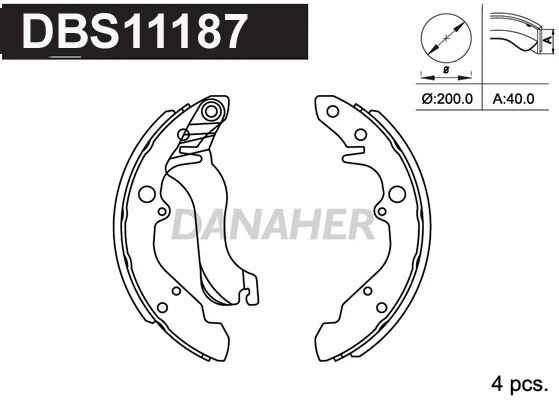 Jeu de mâchoires de frein DANAHER DBS11187